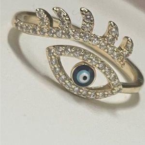 Evil eye ring adjustable
